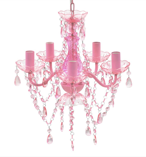 Kronleuchter 5 Glühbirnen Rosa