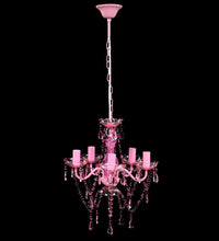 Kronleuchter 5 Glühbirnen Rosa