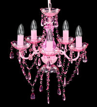 Kronleuchter 5 Glühbirnen Rosa