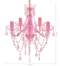Kronleuchter 5 Glühbirnen Rosa