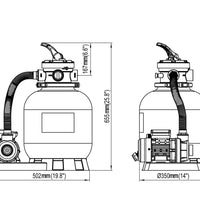 Sandfilterpumpe 600 W 17.000 L/h