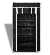 Schuhschrank Schuhregal Schuhablage 5 Schicht 58 x 28 x 106 cm Schwarz