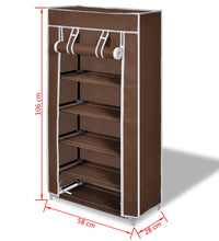 Schuhschrank Schuhregal Schuhablage 5 Schicht 58 x 28 x 106 cm Braun