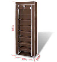 Schuhschrank Schuhregal 8 Schicht 57 x29 x162 cm Braun