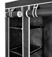 Stoffschrank mit Fächern Kleiderstangen 45×150×176 cm Schwarz