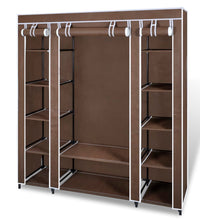 Stoffschrank mit Fächern und Stangen 45×150×176 cm Braun