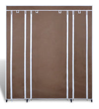 Stoffschrank mit Fächern und Stangen 45×150×176 cm Braun