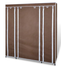 Stoffschrank mit Fächern und Stangen 45×150×176 cm Braun