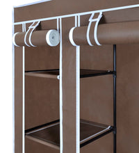 Stoffschrank mit Fächern und Stangen 45×150×176 cm Braun