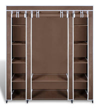 Stoffschrank mit Fächern und Stangen 45×150×176 cm Braun