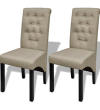 Esszimmerstühle 2 Stk. Beige Stoff