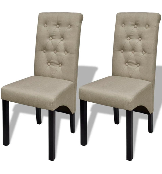 Esszimmerstühle 2 Stk. Beige Stoff
