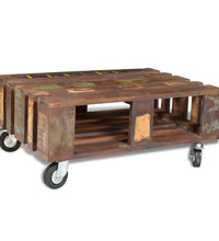 Couchtisch mit 4 Rollen Altholz