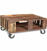 Couchtisch mit 4 Rollen Altholz