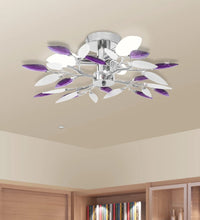 Deckenleuchte Weiße & Lila Acrylglas-Blätter 3 × E14-Lampen