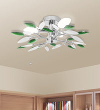 Deckenleuchte Weiße & Grüne Acrylglas-Blätter 3 × E14-Lampen