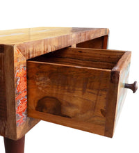 Couchtisch mit Abgerundeter Seite & 1 Schublade Altholz
