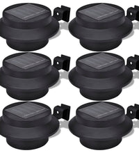 6x Außenlampe Sonnenlichtset Zaunlicht Schwarz