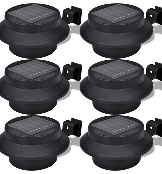 6x Außenlampe Sonnenlichtset Zaunlicht Schwarz