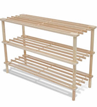 Schuhregale mit 3 Böden 2 Stk. Massivholz Tanne