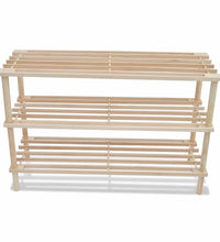 Schuhregale mit 3 Böden 2 Stk. Massivholz Tanne