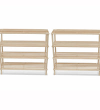 Schuhregale mit 4 Böden 2 Stk. Massivholz Tanne