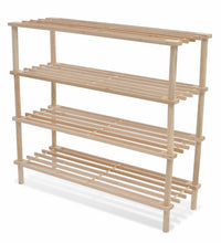 Schuhregale mit 4 Böden 2 Stk. Massivholz Tanne