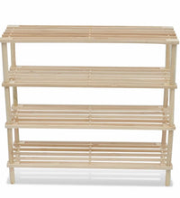 Schuhregale mit 4 Böden 2 Stk. Massivholz Tanne