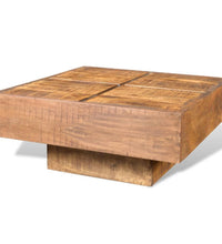 Couchtisch Braun Quadratisch Massivholz Mango