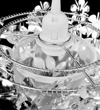 Blätter Pailletten Anhänger Kronlampe Silbern