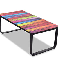 Couchtisch mit Glasplatte Regenbogen-Aufdruck