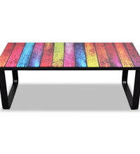 Couchtisch mit Glasplatte Regenbogen-Aufdruck
