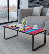 Couchtisch mit Glasplatte Regenbogen-Aufdruck