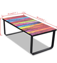 Couchtisch mit Glasplatte Regenbogen-Aufdruck