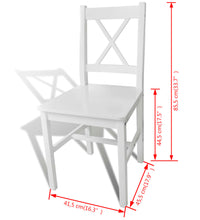 Esszimmerstühle 2 Stk. Weiß Kiefernholz