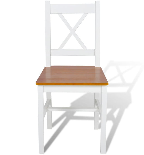 Esszimmerstühle 2 Stk. Weiß Kiefernholz
