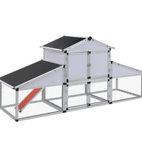 Hühnerstall mit Freilaufgehege und Nistkasten Aluminium
