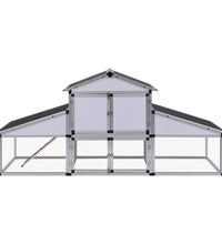 Hühnerstall mit Freilaufgehege und Nistkasten Aluminium