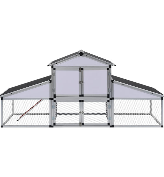 Hühnerstall mit Freilaufgehege und Nistkasten Aluminium