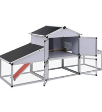 Hühnerstall mit Freilaufgehege und Nistkasten Aluminium