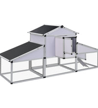 Hühnerstall mit Freilaufgehege und Nistkasten Aluminium