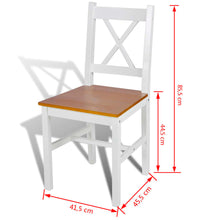 Esszimmerstühle 6 Stk. Weiß Kiefernholz