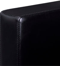 L-förmiges Sofa 3-Sitzer Kunstleder Schwarz