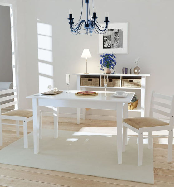 Esszimmerstühle 2 Stk. Weiß Massivholz Gummibaum und Samt