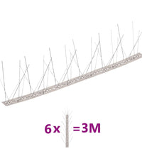6-tlg. Vogelabwehr-Spikes-Set 3 m Edelstahl 5-reihig