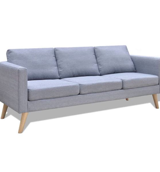 Sofa 3-Sitzer Stoff Hellgrau