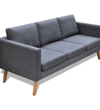 Sofa 3-Sitzer Stoff Dunkelgrau