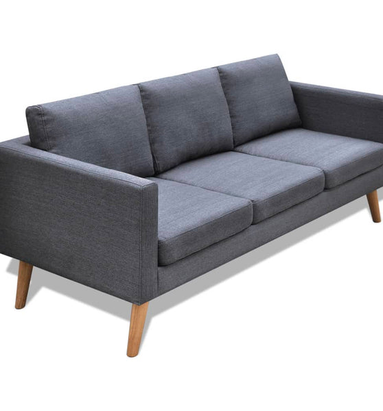 Sofa 3-Sitzer Stoff Dunkelgrau