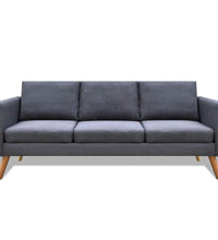 Sofa 3-Sitzer Stoff Dunkelgrau