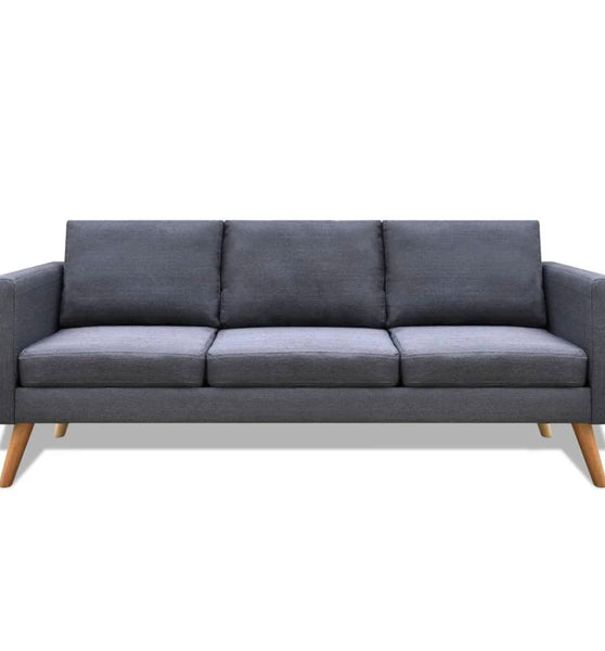 Sofa 3-Sitzer Stoff Dunkelgrau